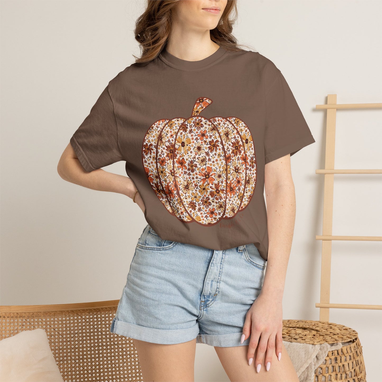 Floral Pumpkin Tee