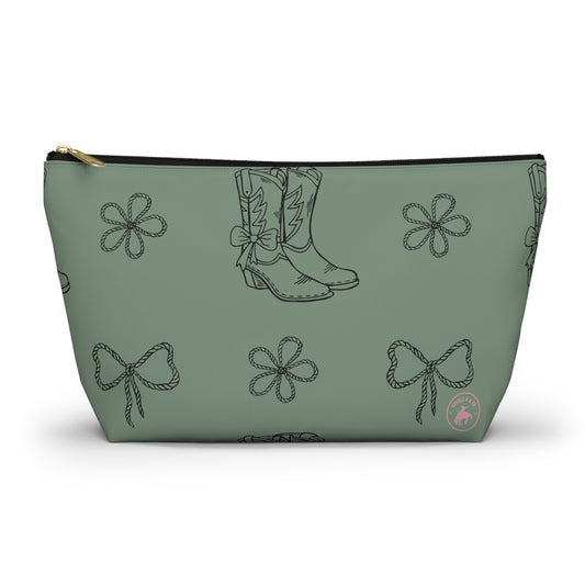 Bows Boots & Rope Flower Cosmetic Bag