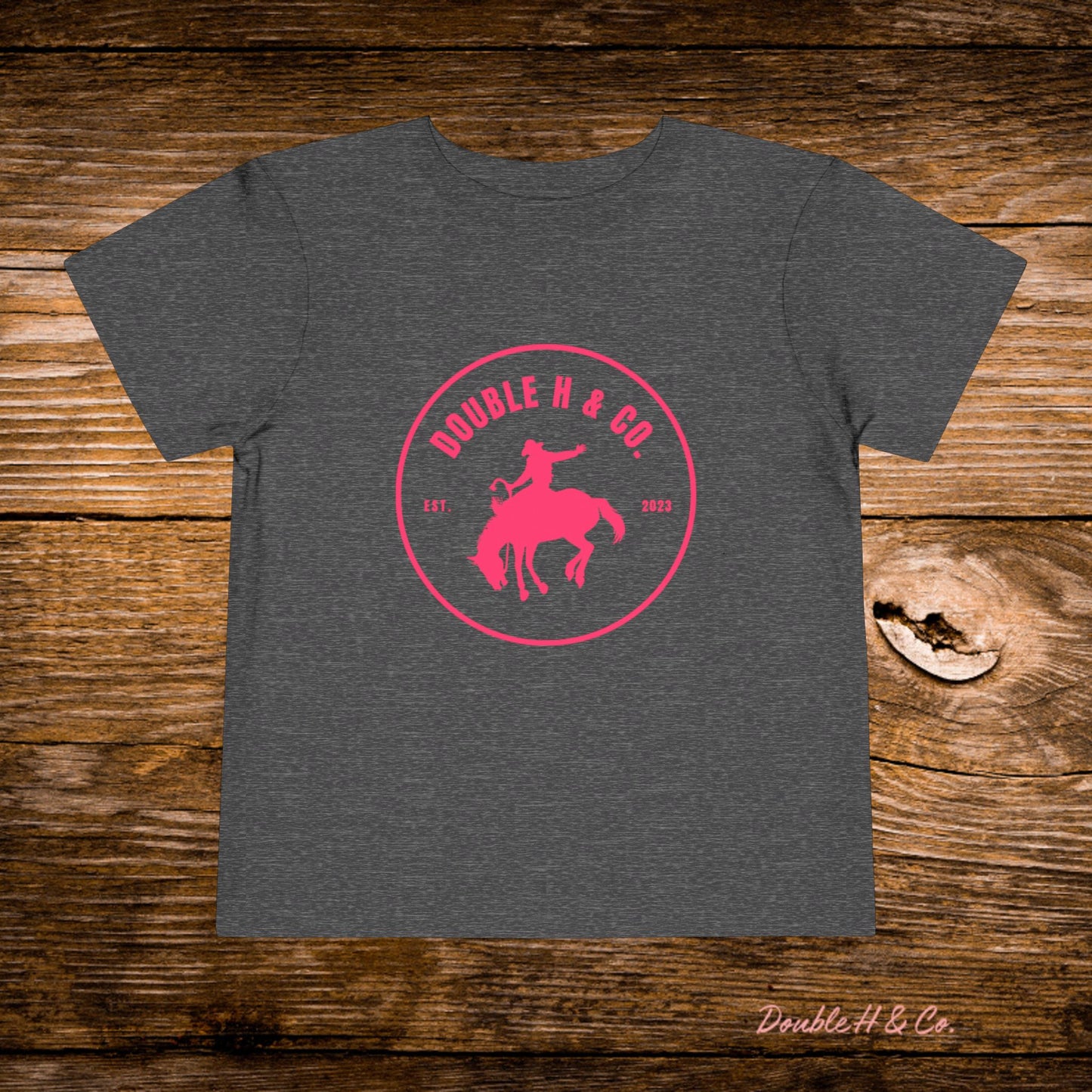 Hot Pink Double H & Co. Toddler Tee