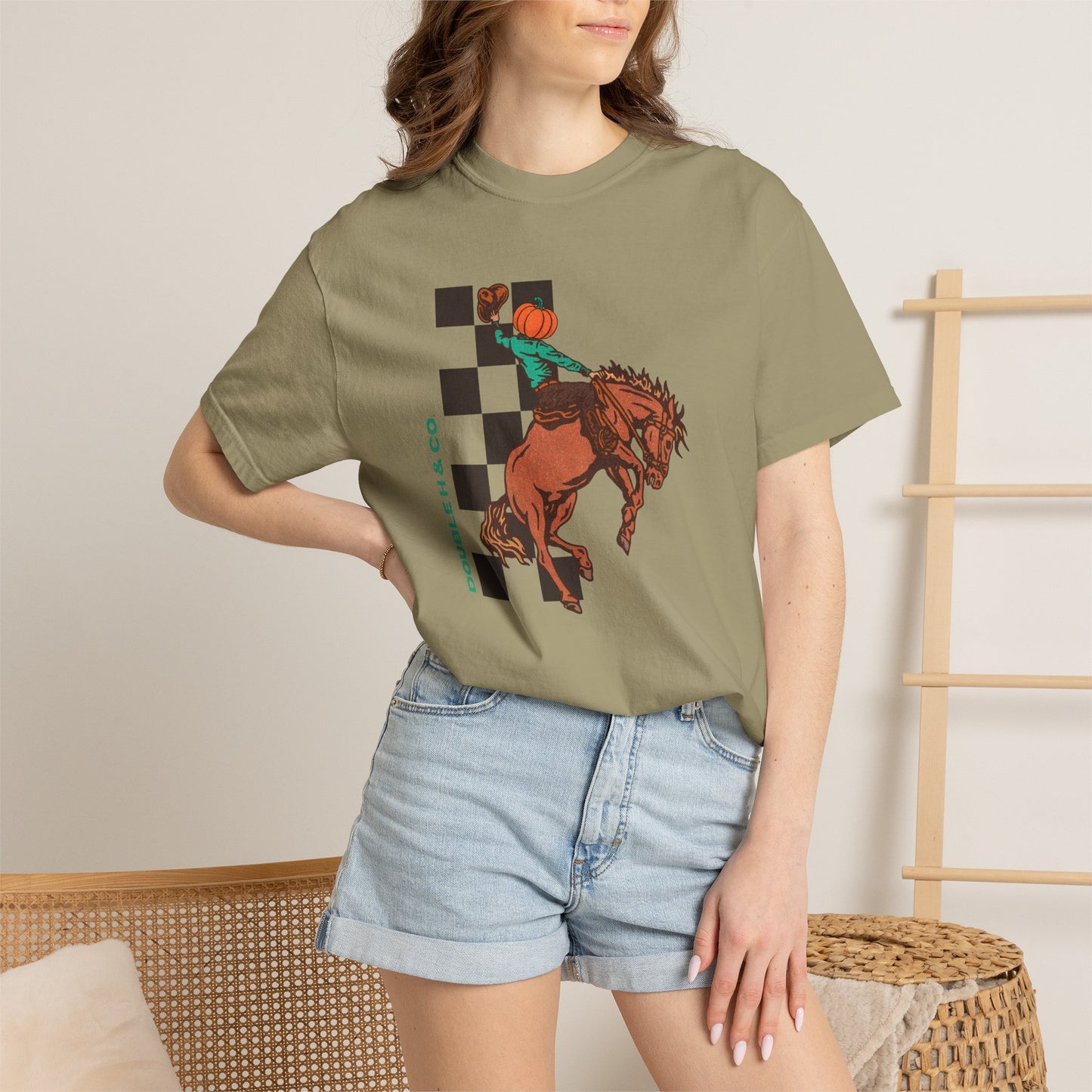 Pumpkin Bucking Horse Tee