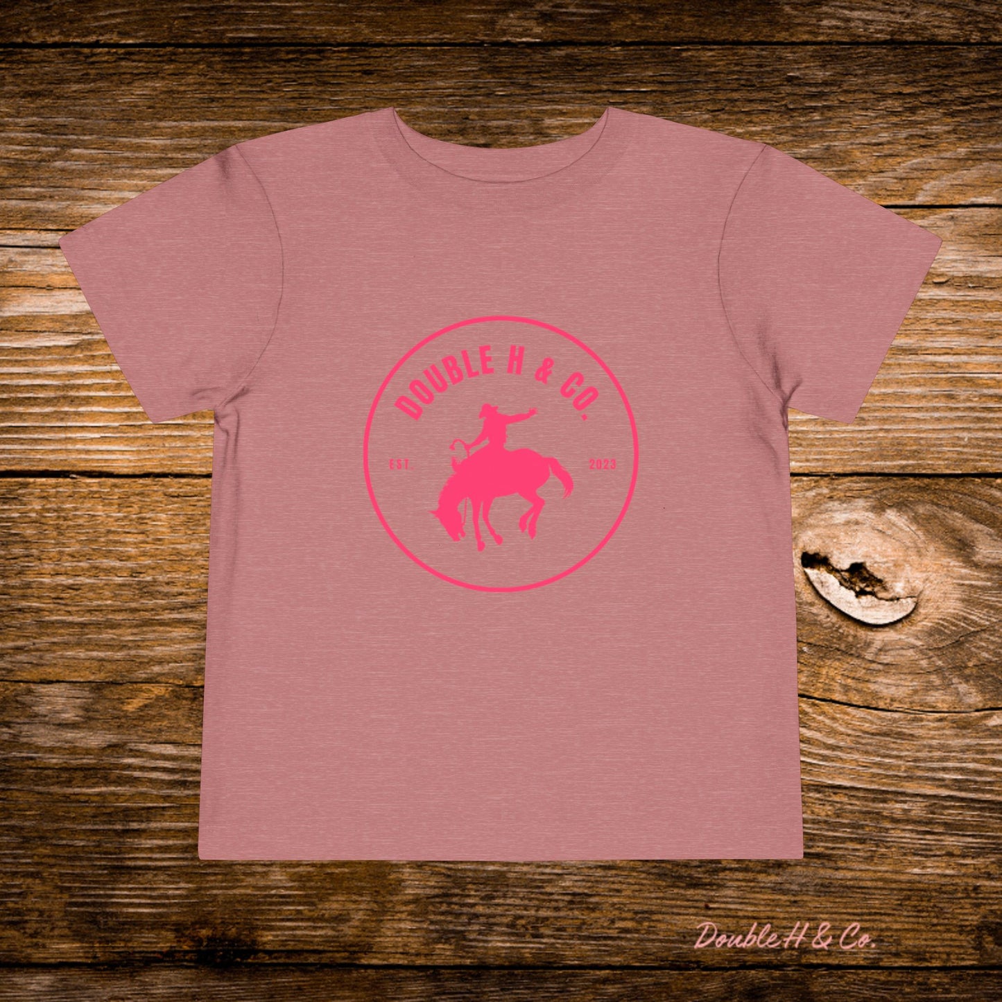 Hot Pink Double H & Co. Toddler Tee