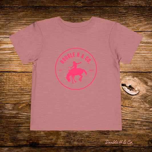 Hot Pink Double H & Co. Toddler Tee
