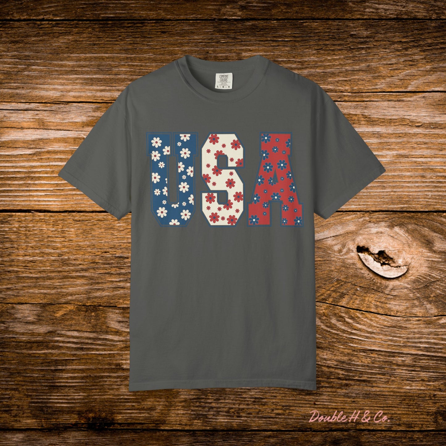 USA Floral Graphic Tee