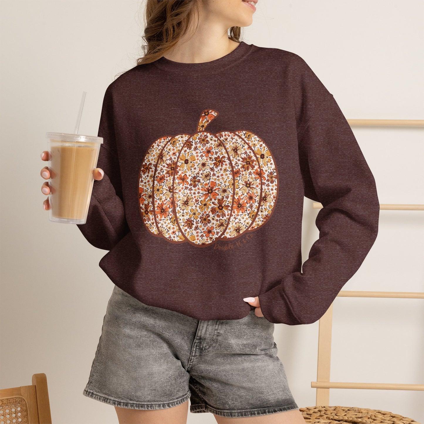 Floral Pumpkin Crewneck