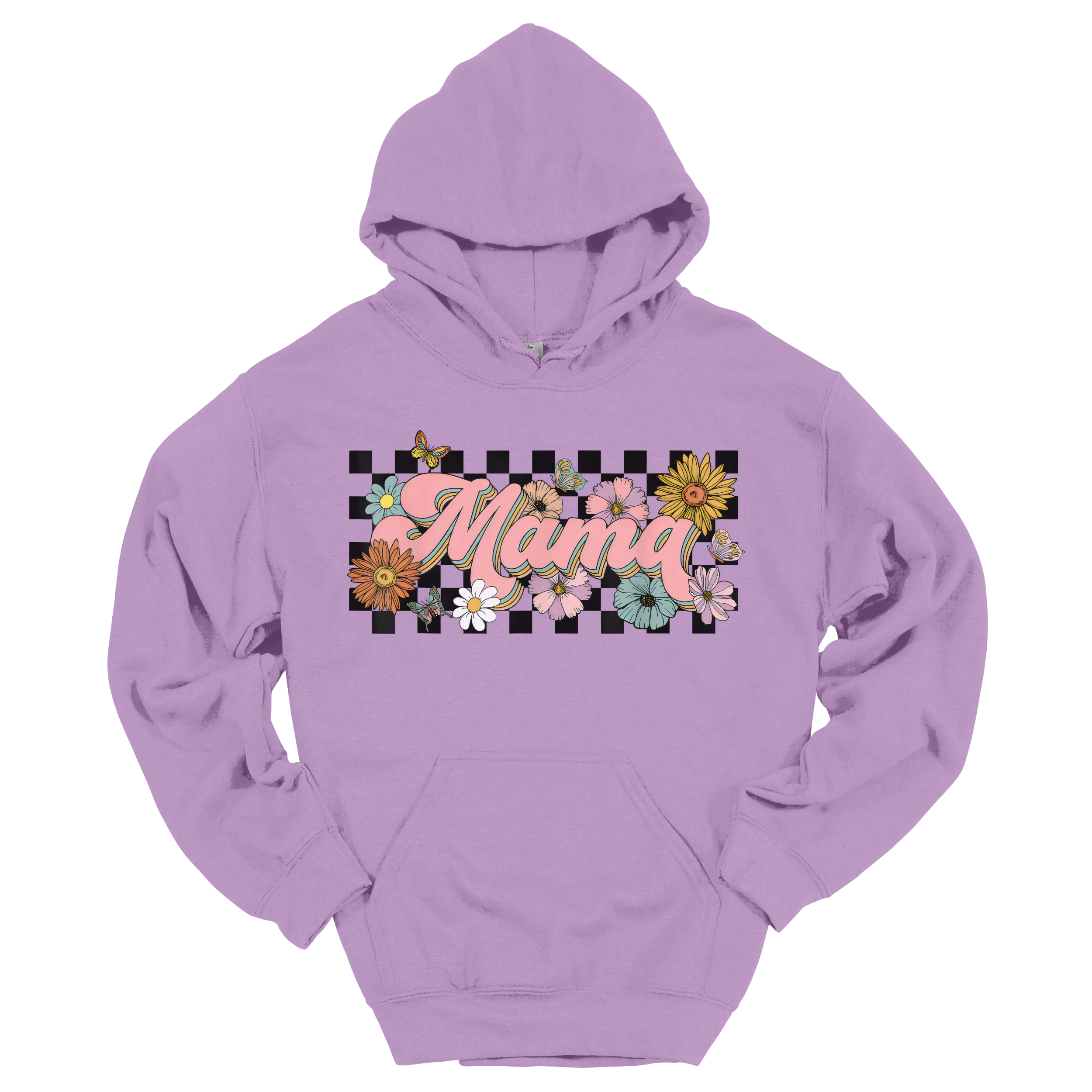 Checkered Daisy Mama Hoodie