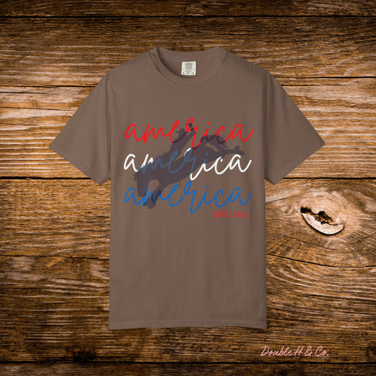 America Bucking Horse Graphic Tee