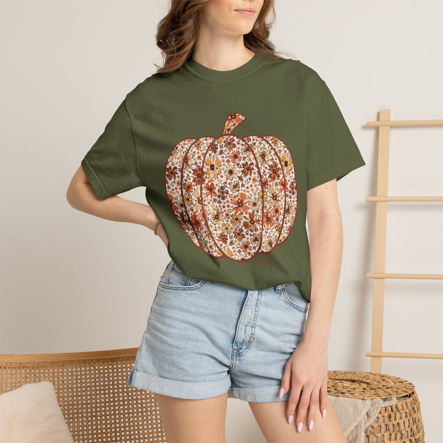 Floral Pumpkin Tee