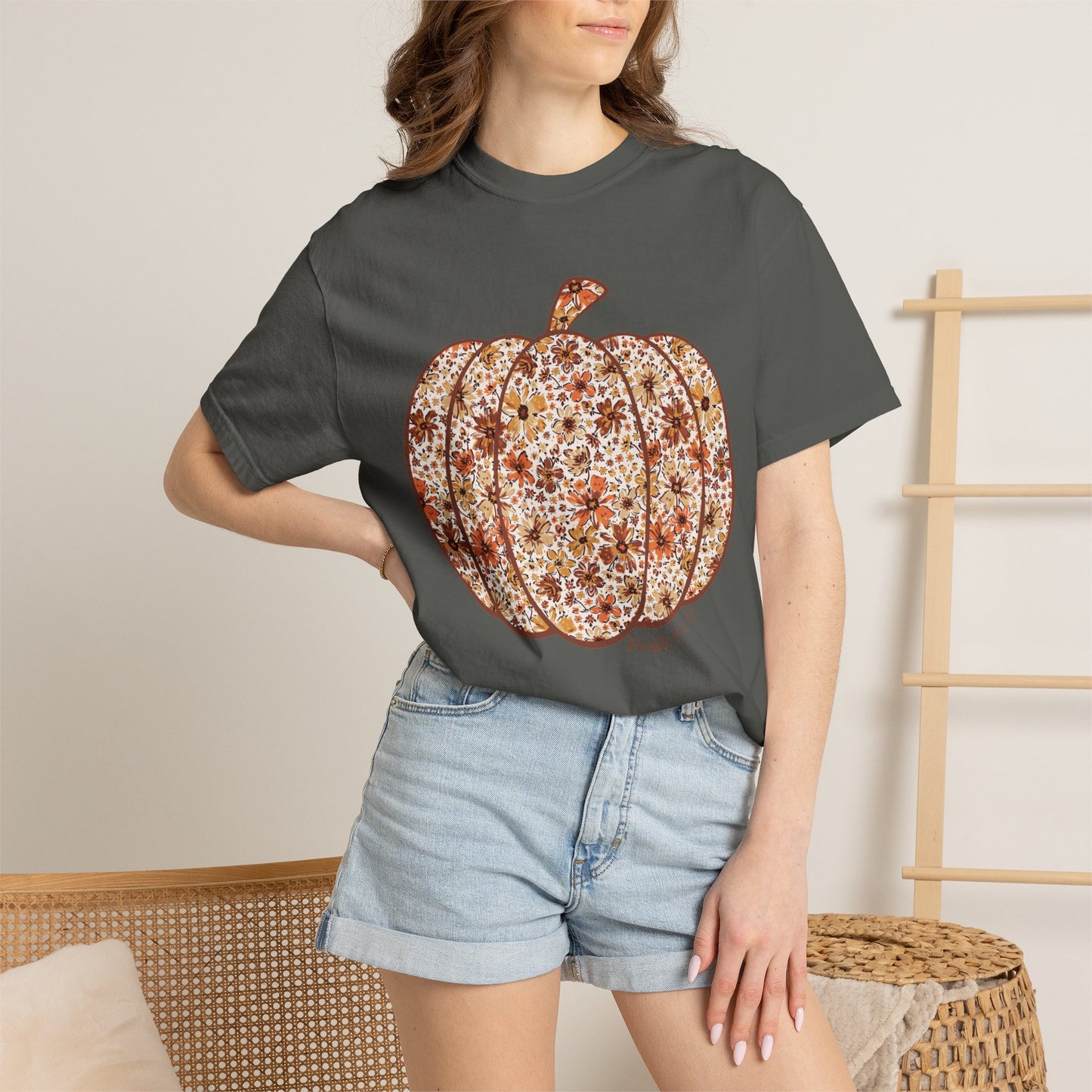 Floral Pumpkin Tee