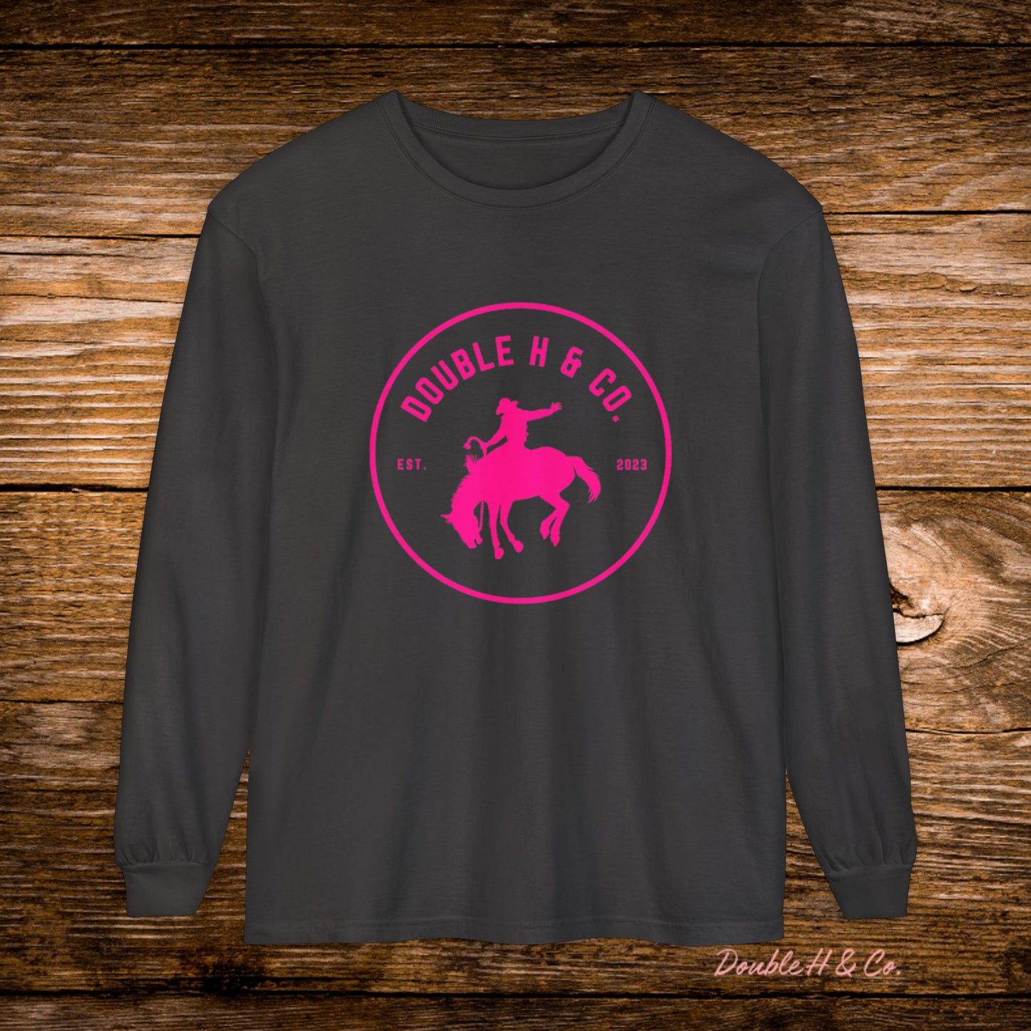 Hot Pink Logo Long Sleeve Tee