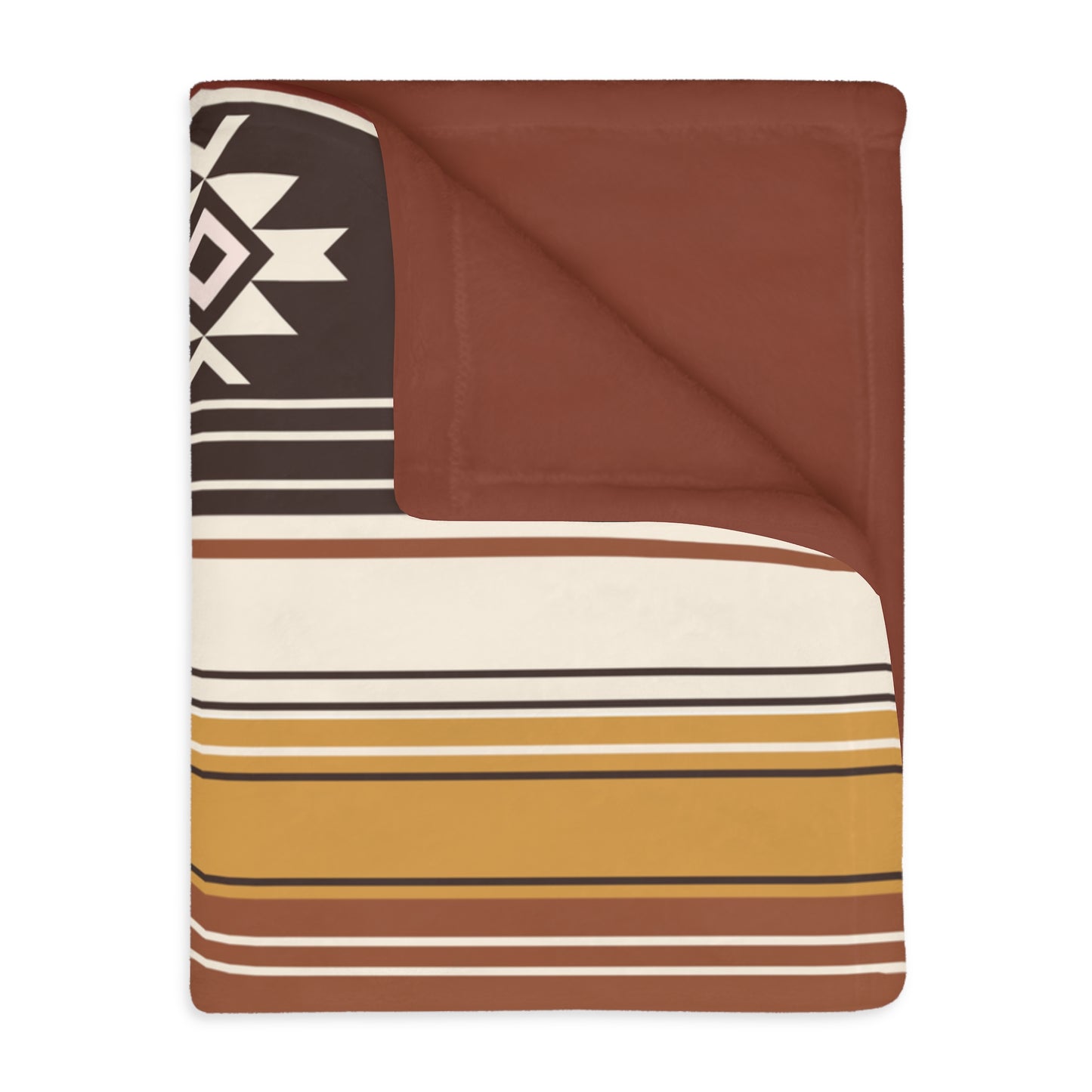Southwestern Stripe Velveteen Blanket — Cozy Microfiber Throw