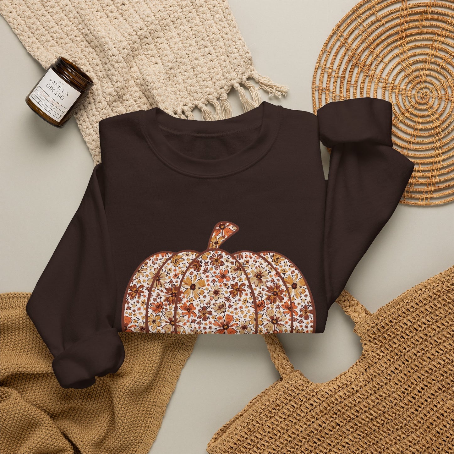 Floral Pumpkin Crewneck