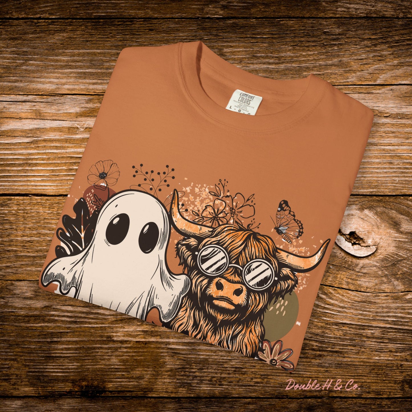 Floral Cow & Ghost Tee