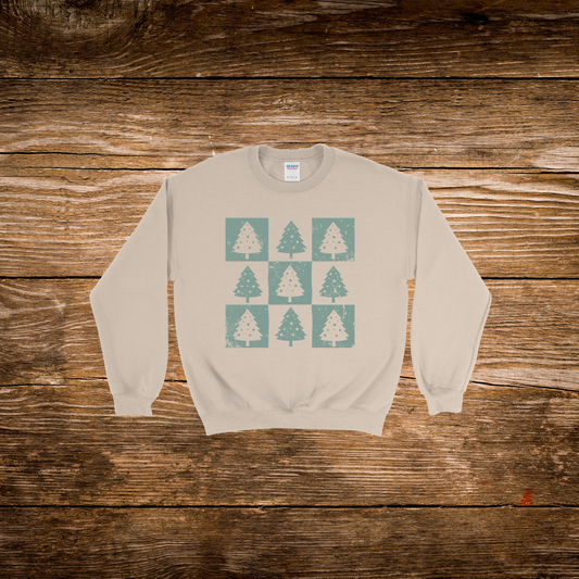 Christmas Tree Checkers Crewneck