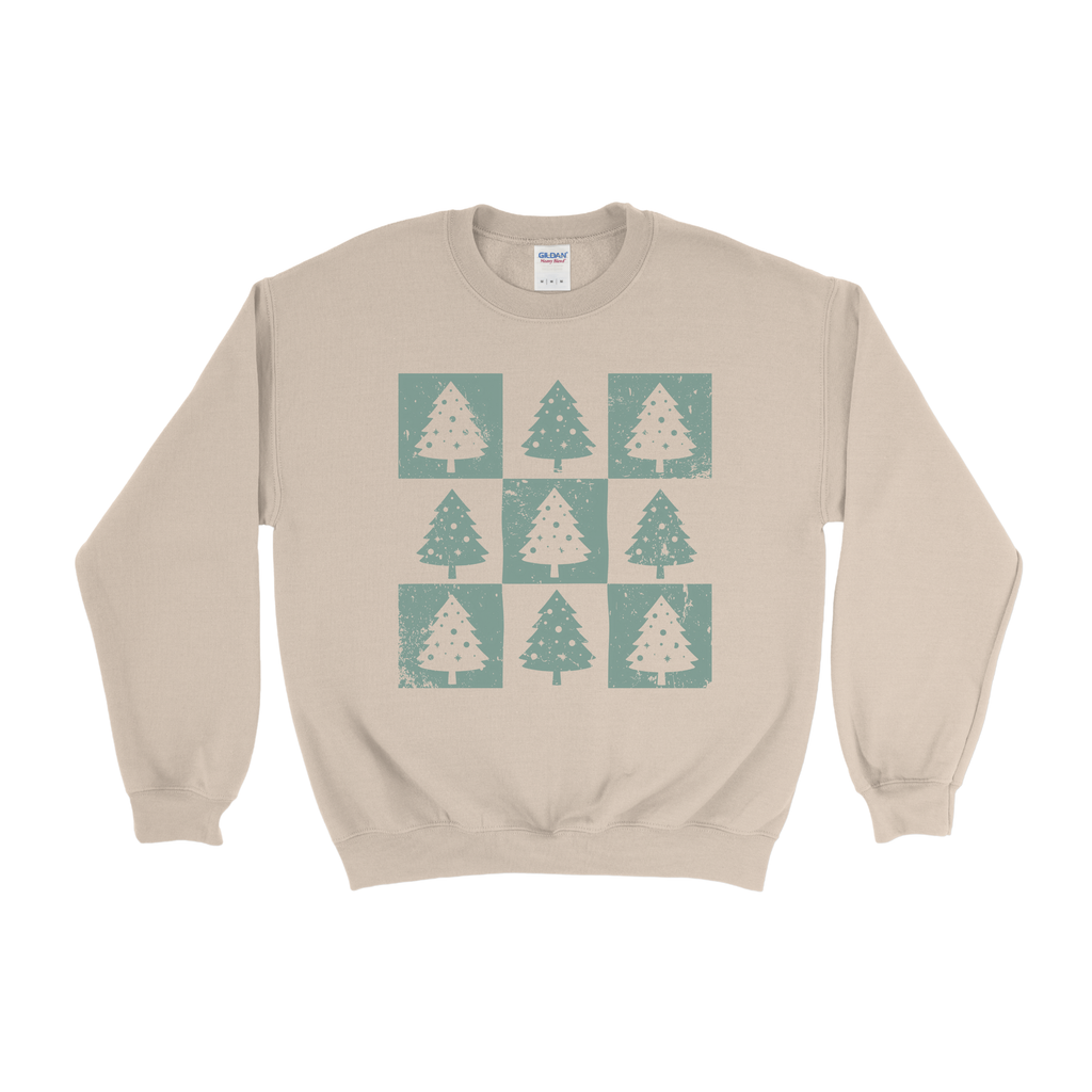 Christmas Tree Checkers Crewneck