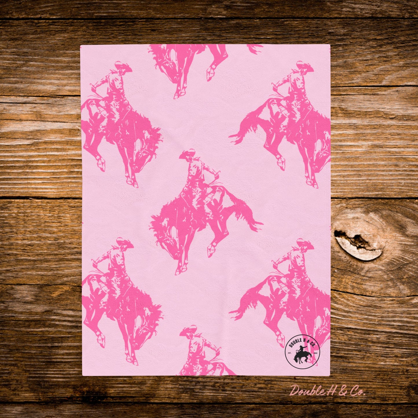 Pink Bronc Throw Blanket
