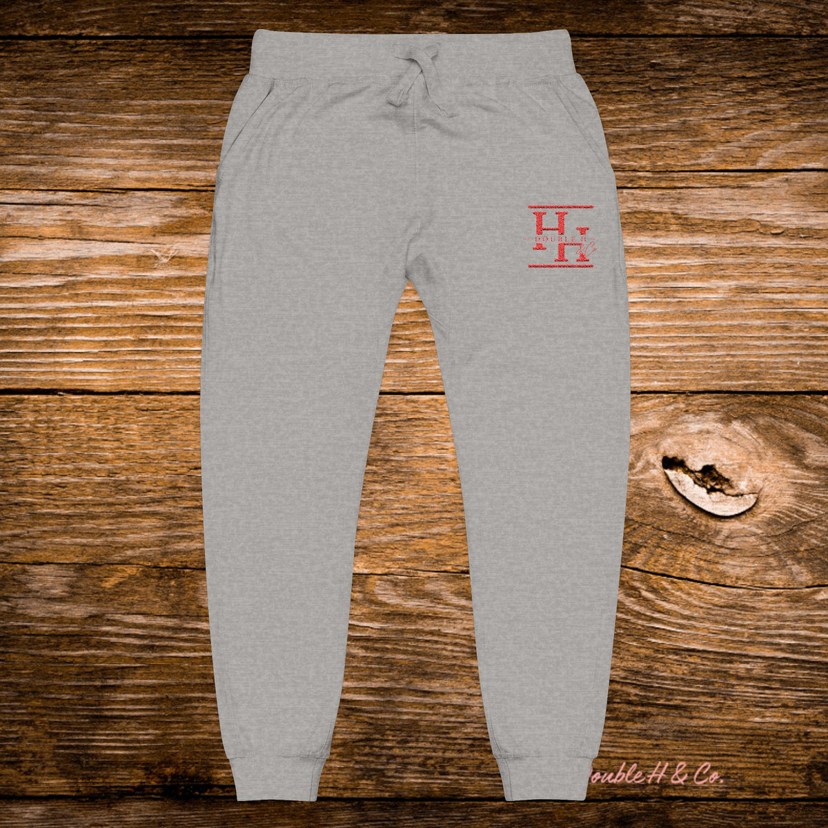 Unisex Fleece Sweatpants w/ Pink Logo - Embroidery