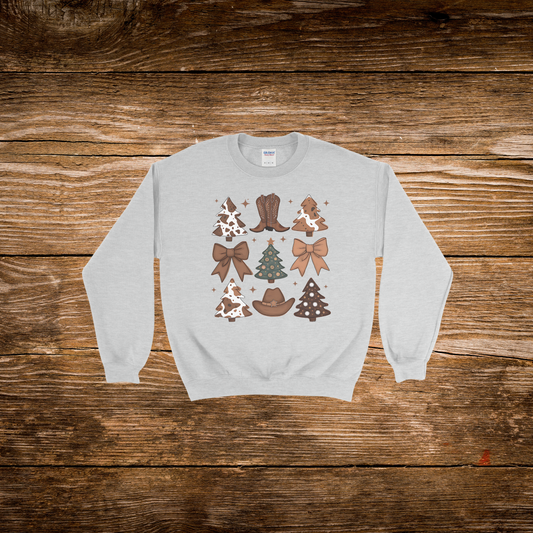 Cowgirl Boot Christmas Tree Crewneck