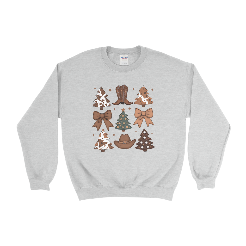 Cowgirl Boot Christmas Tree Crewneck