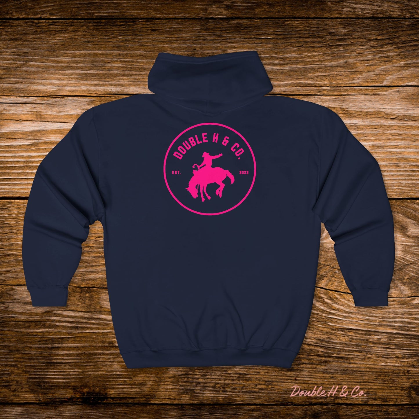 Hot Pink Logo Zip-Up Hoodie