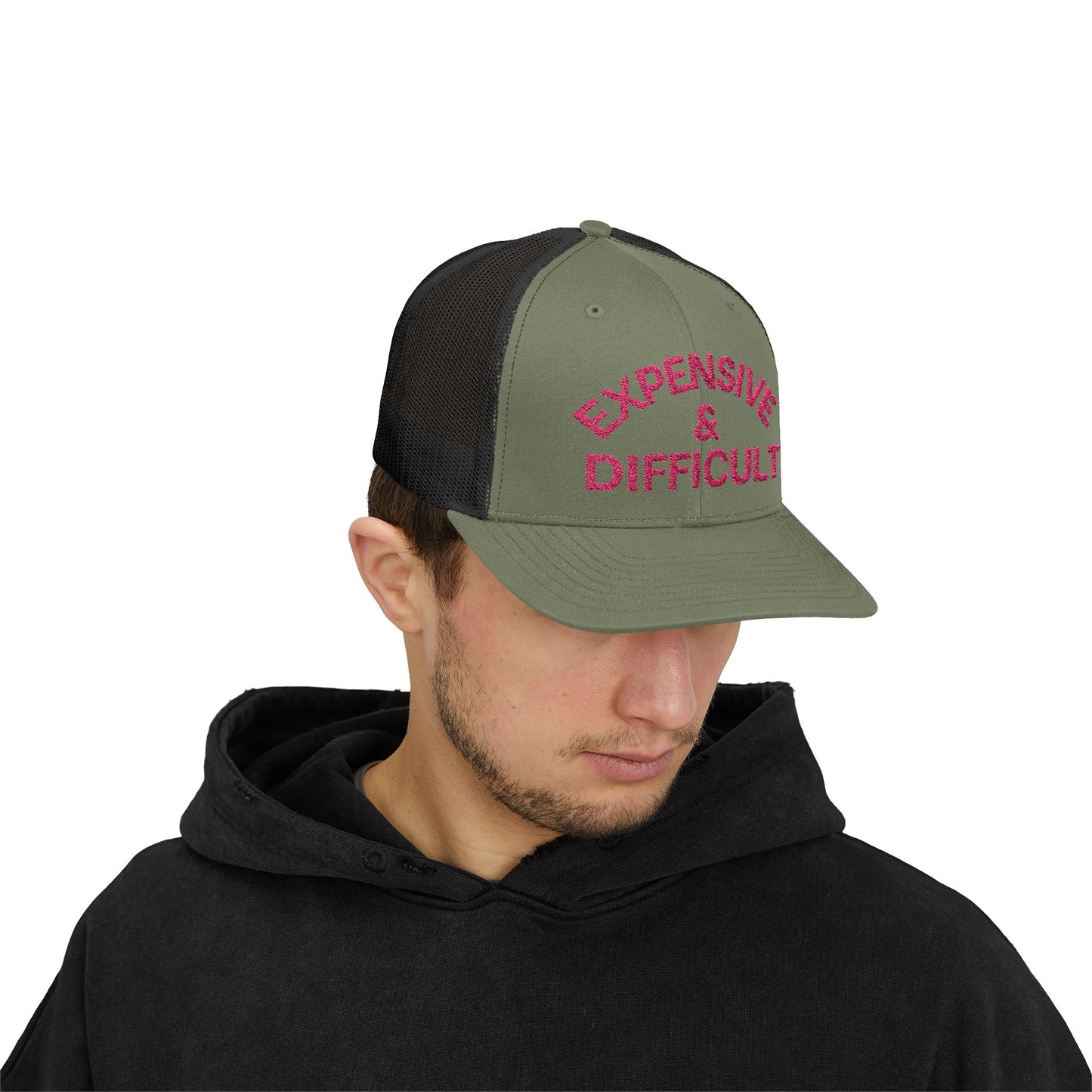 Expensive & Difficult Embroidered Trucker Hat