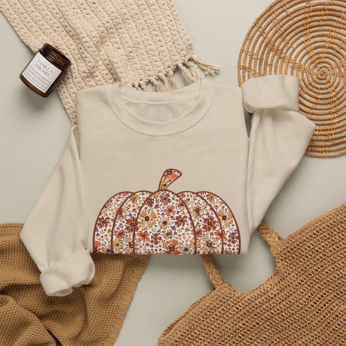Floral Pumpkin Crewneck
