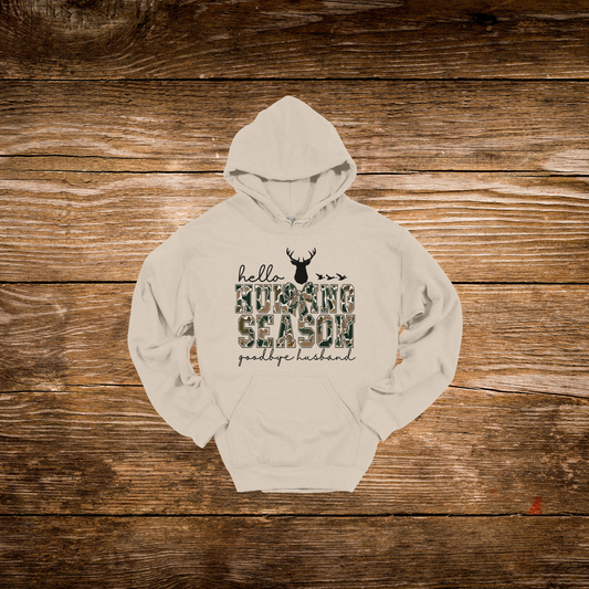 Hello Hunting Season, Goodbye Husband Hoodie
