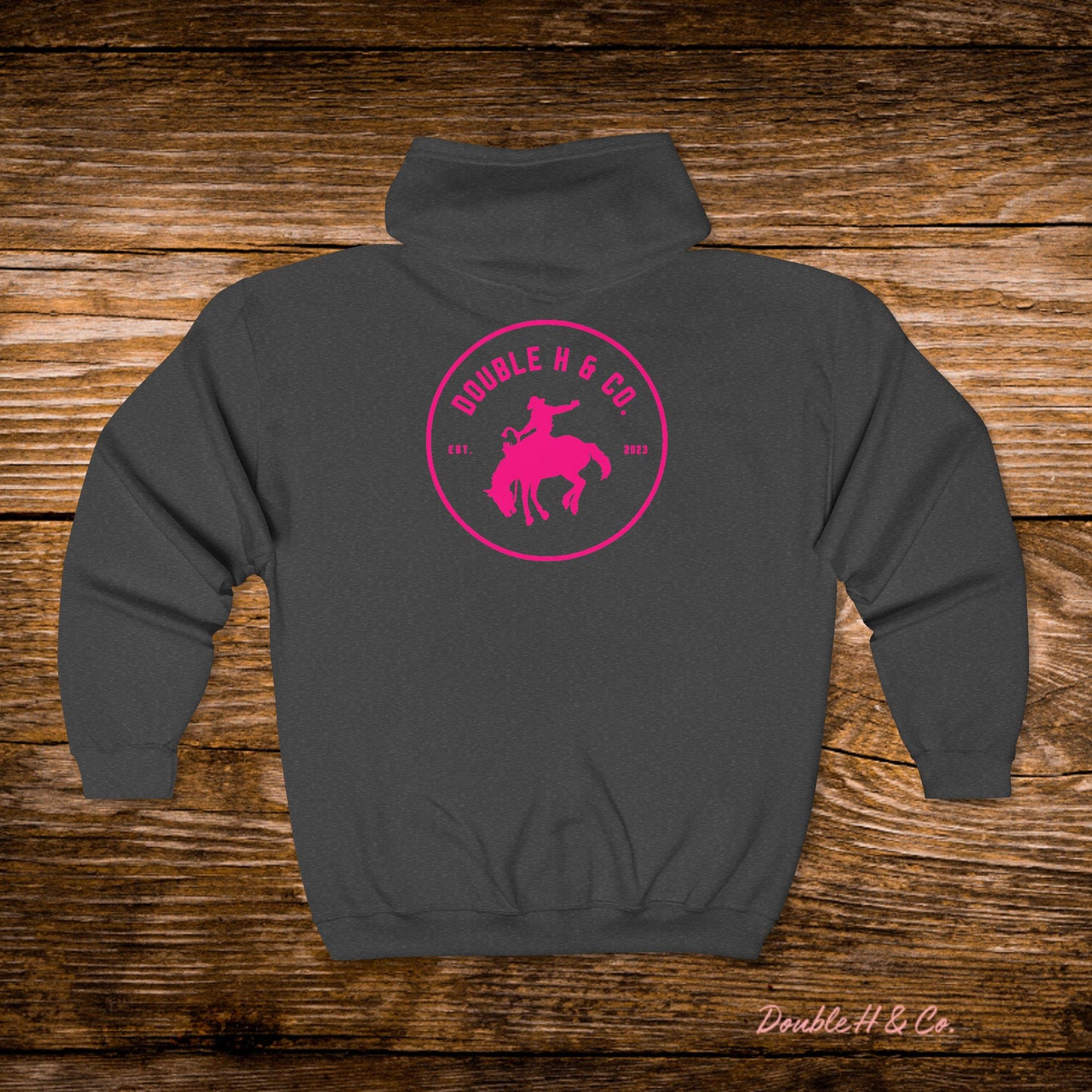 Hot Pink Logo Zip-Up Hoodie