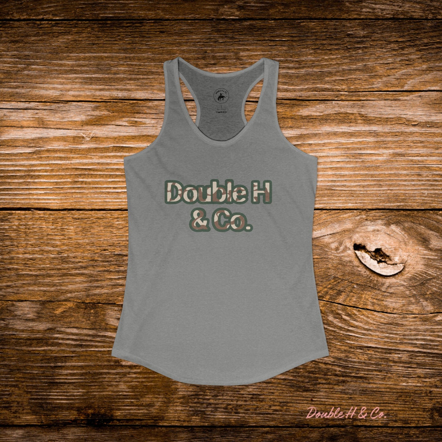 Tan Cheetah Print & Heather Grey Razorback Tank
