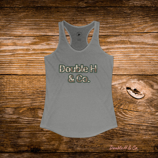 Tan Cheetah Print & Heather Grey Razorback Tank