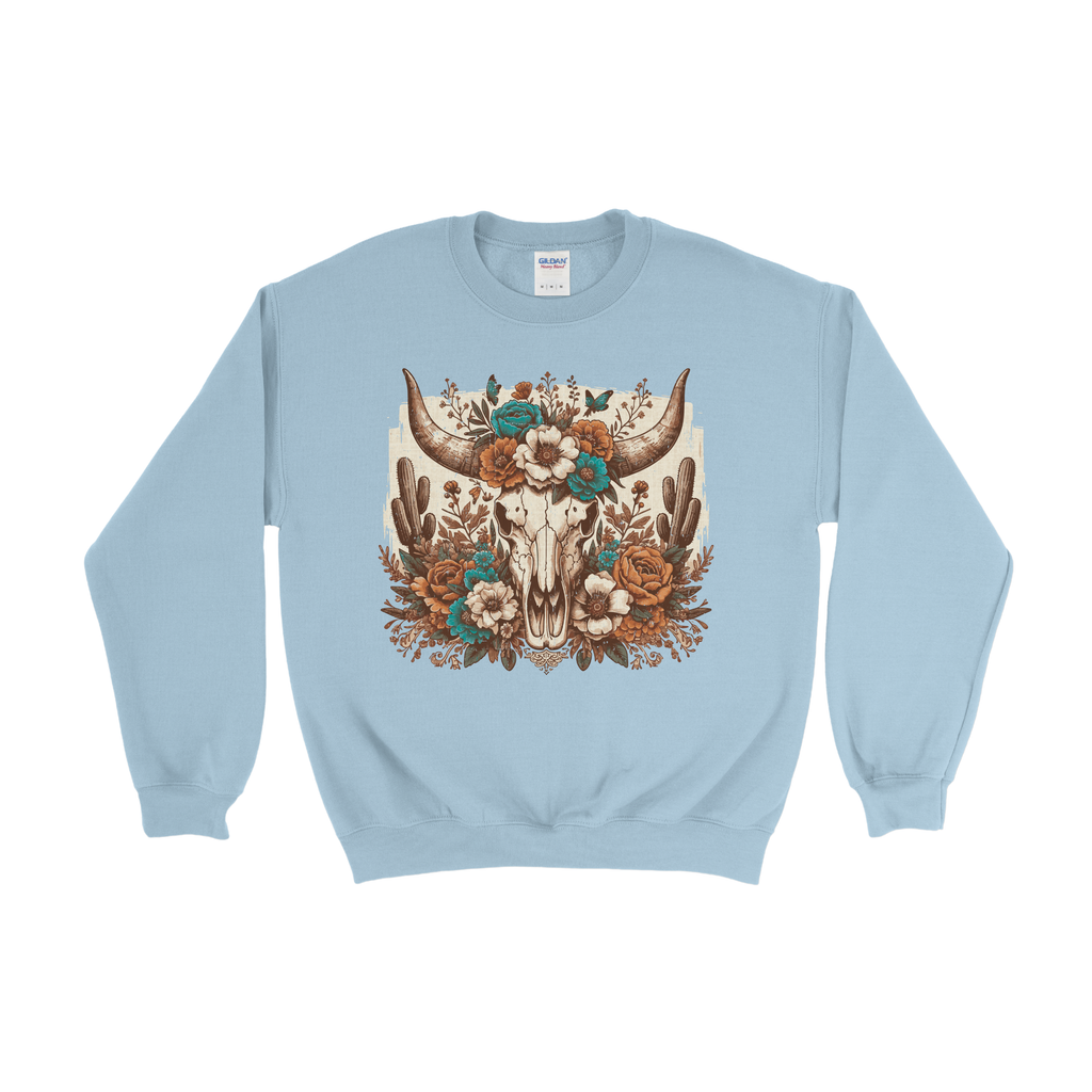Floral Boho Skull Crewneck