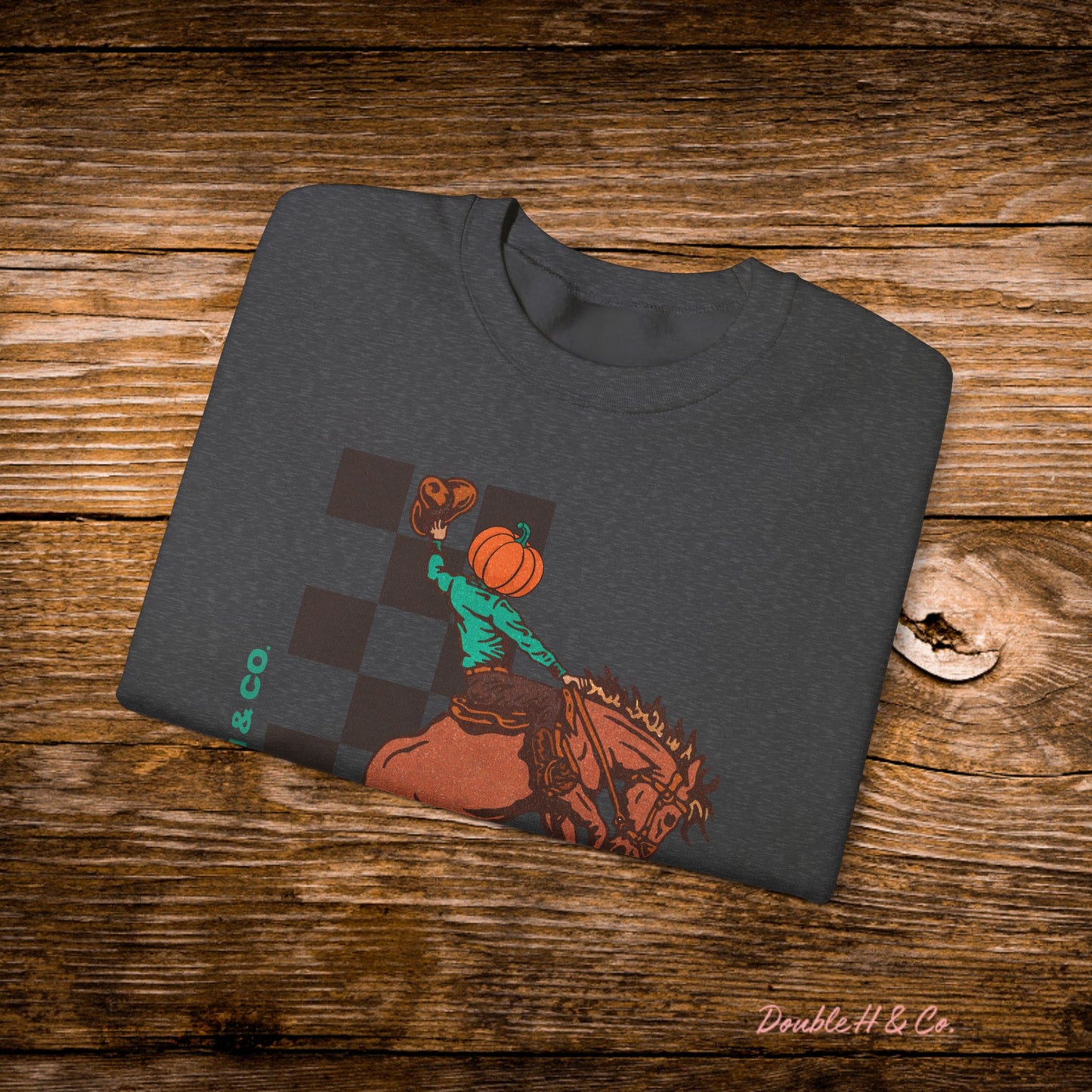 Pumpkin Bucking Horse Crewneck