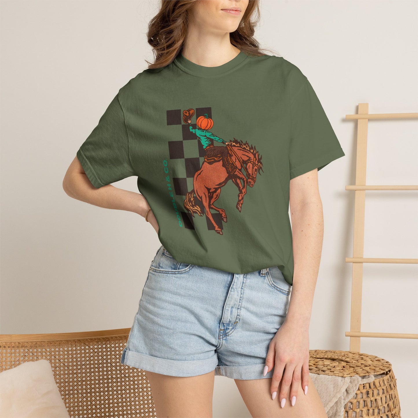 Pumpkin Bucking Horse Tee