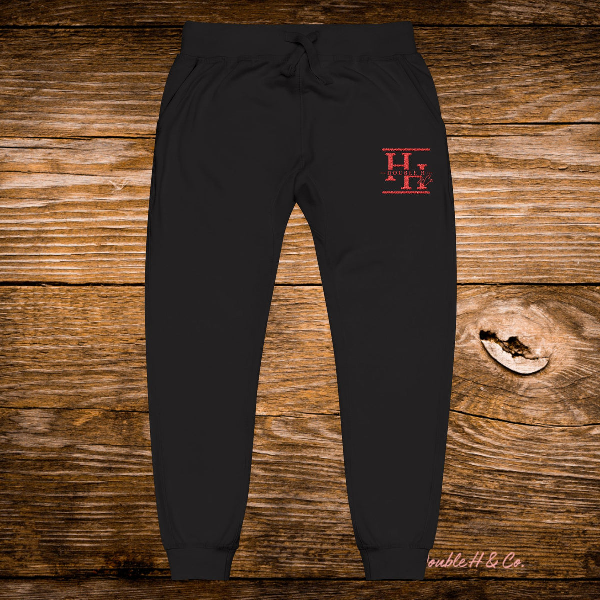 Unisex Fleece Sweatpants w/ Pink Logo - Embroidery
