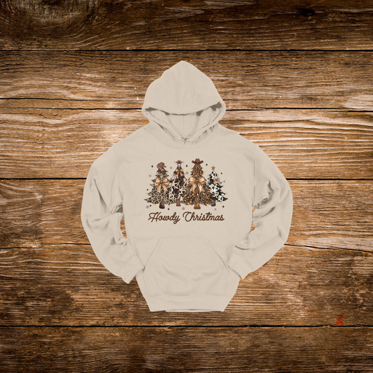 Cowboy Hat Bow Howdy Christmas Hoodie