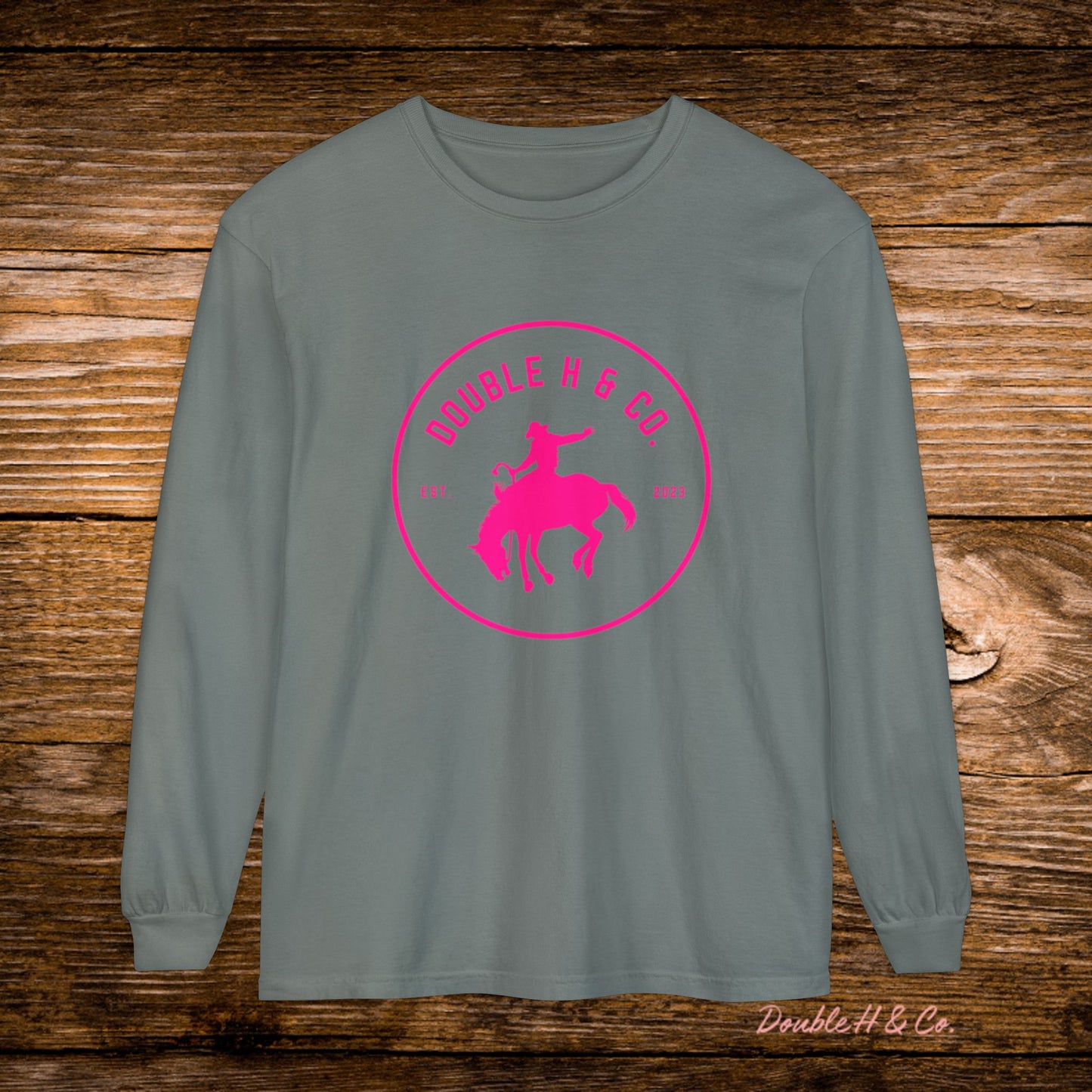 Hot Pink Logo Long Sleeve Tee