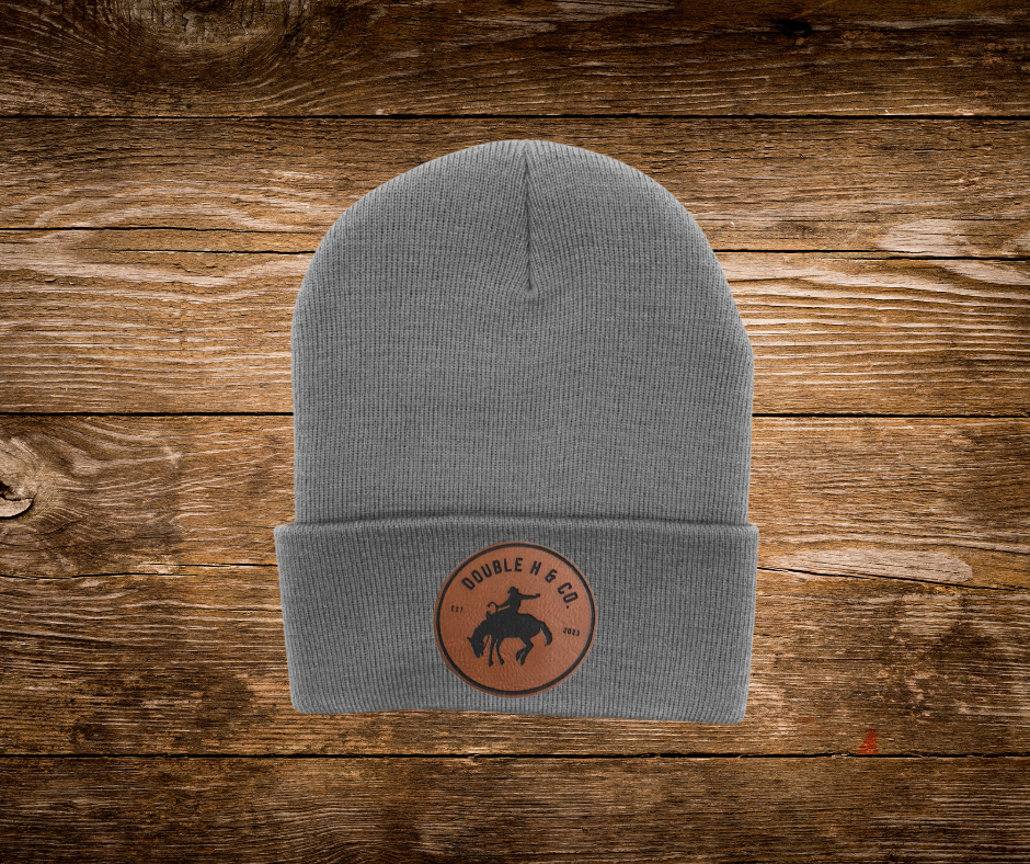 Winter Beanie Leather Logo Patch Hats