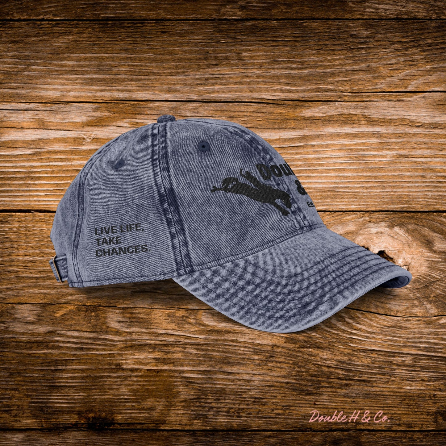 Vintage Embroidered Baseball Cap – Black Logo