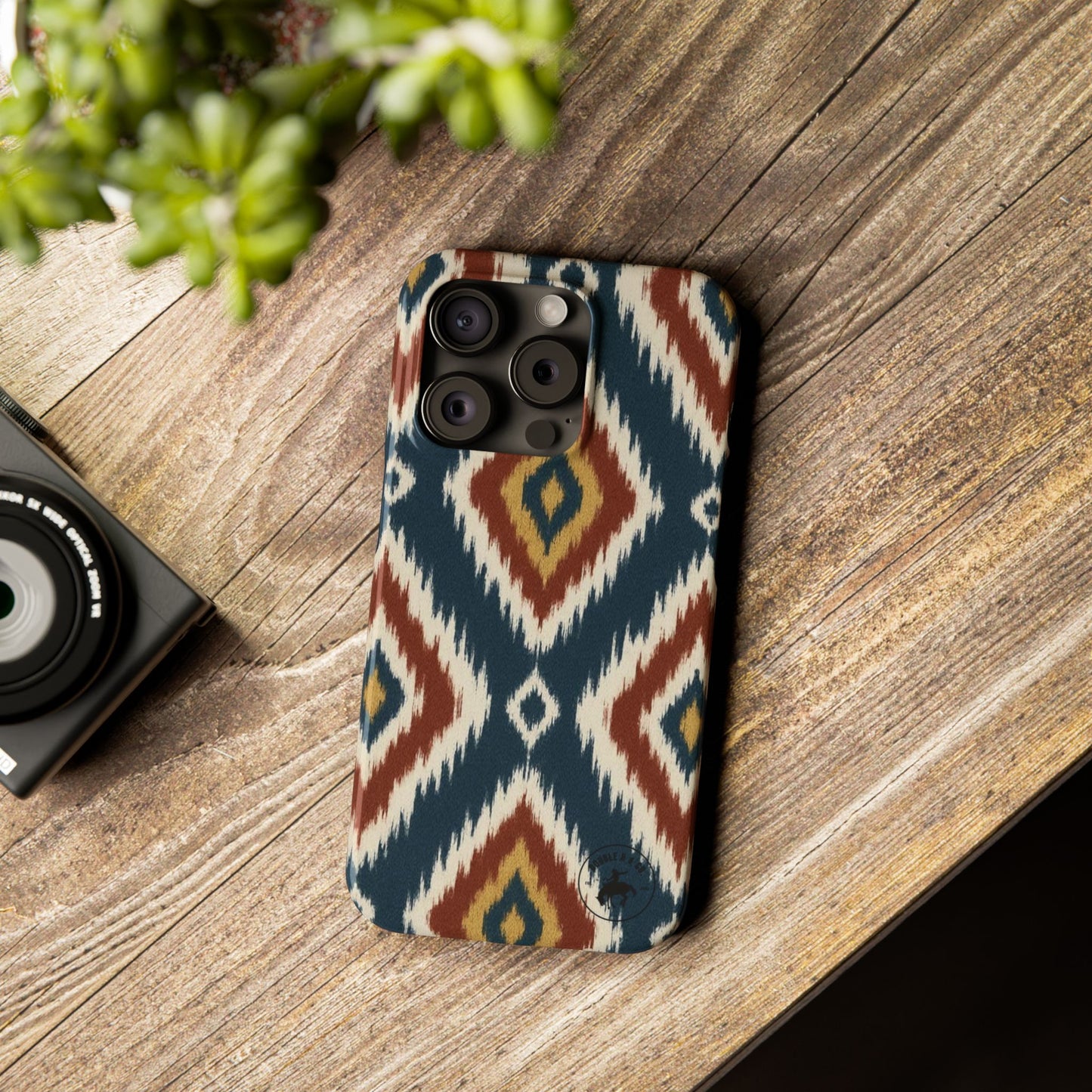 Boho Slim Phone Case — Southwestern Diamond Pattern