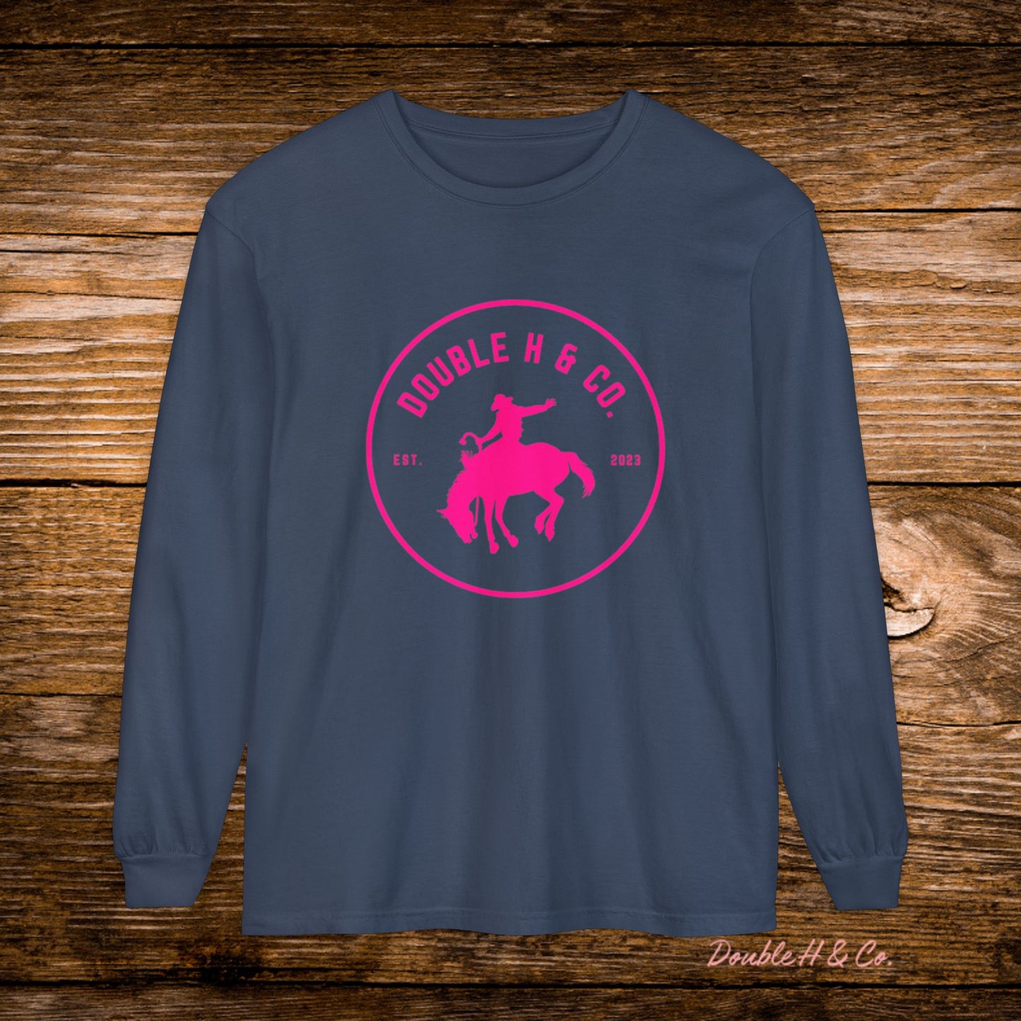 Hot Pink Logo Long Sleeve Tee