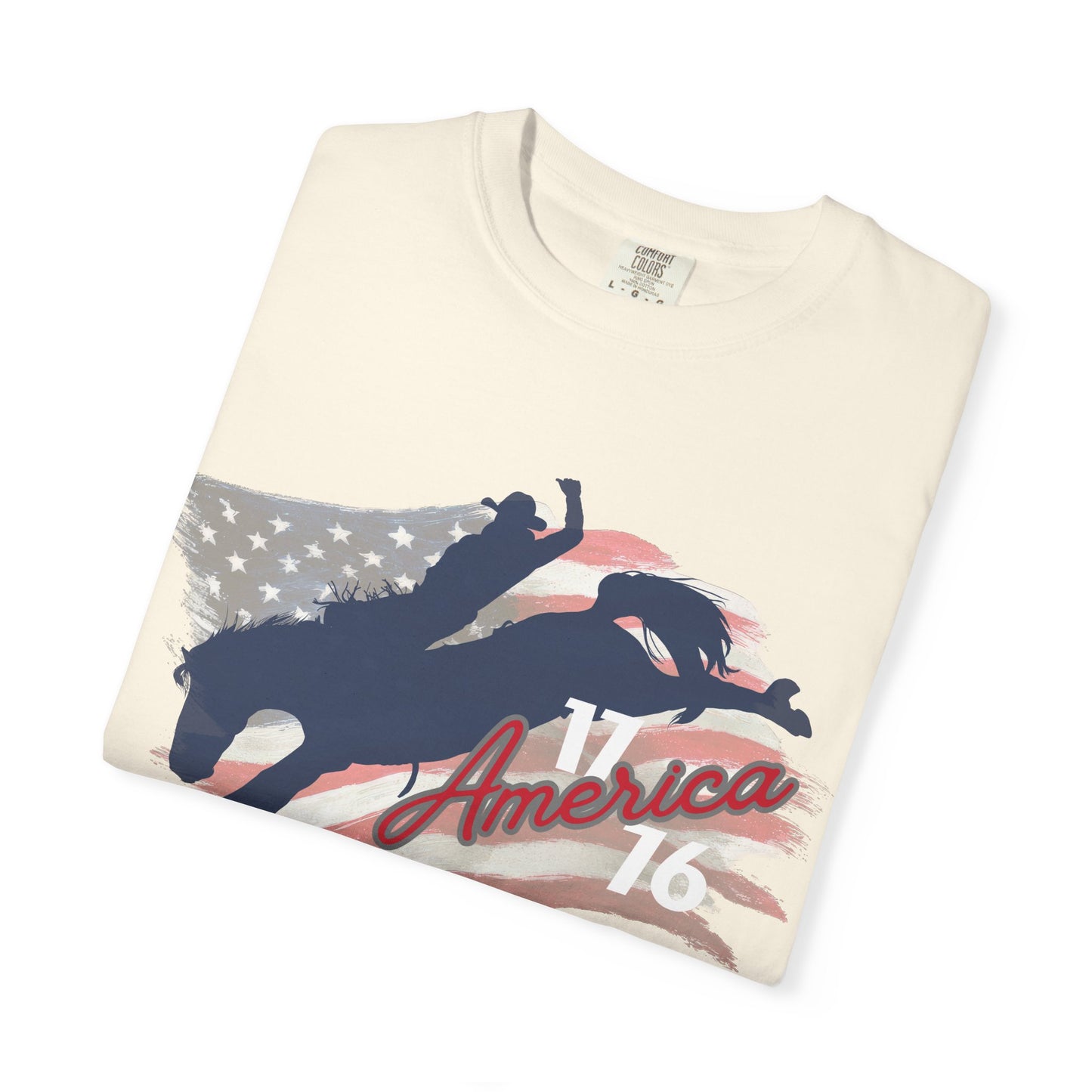 American Flag Bucking Horse Graphic Tee