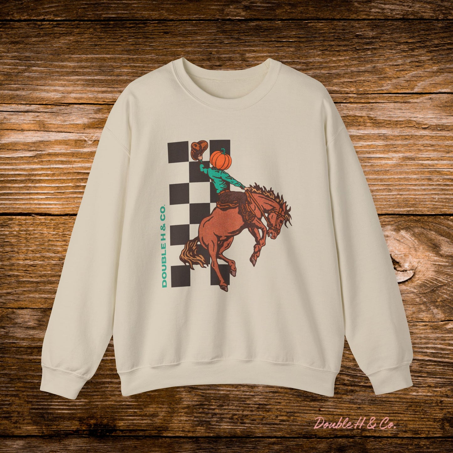 Pumpkin Bucking Horse Crewneck