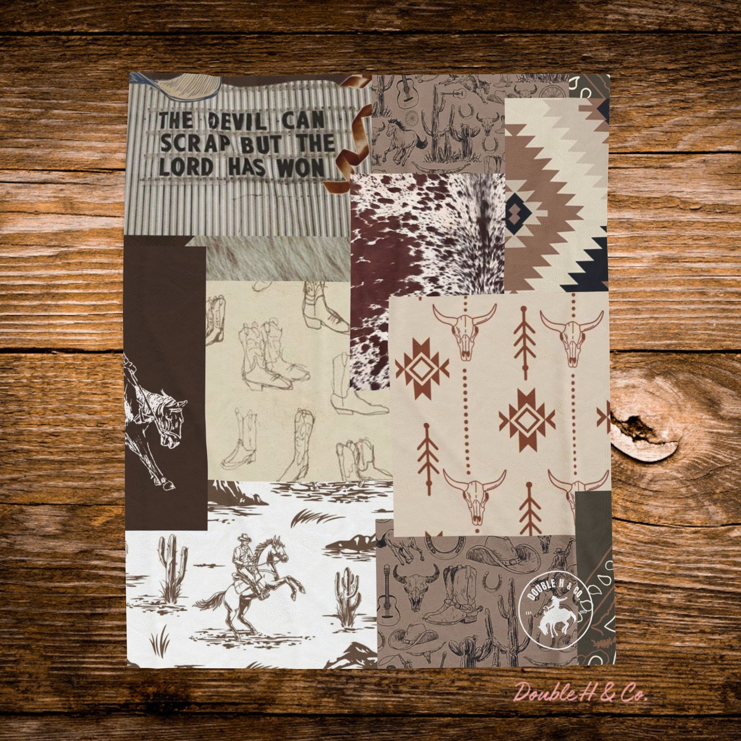 Western Patchwork Throw Blanket