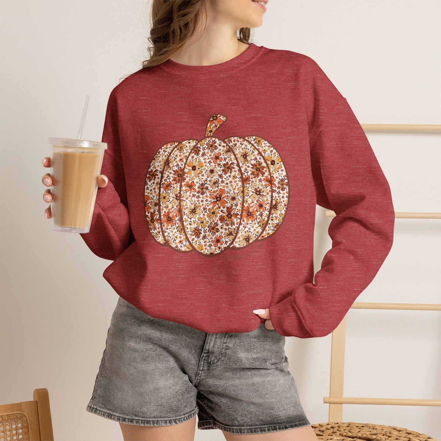 Floral Pumpkin Crewneck