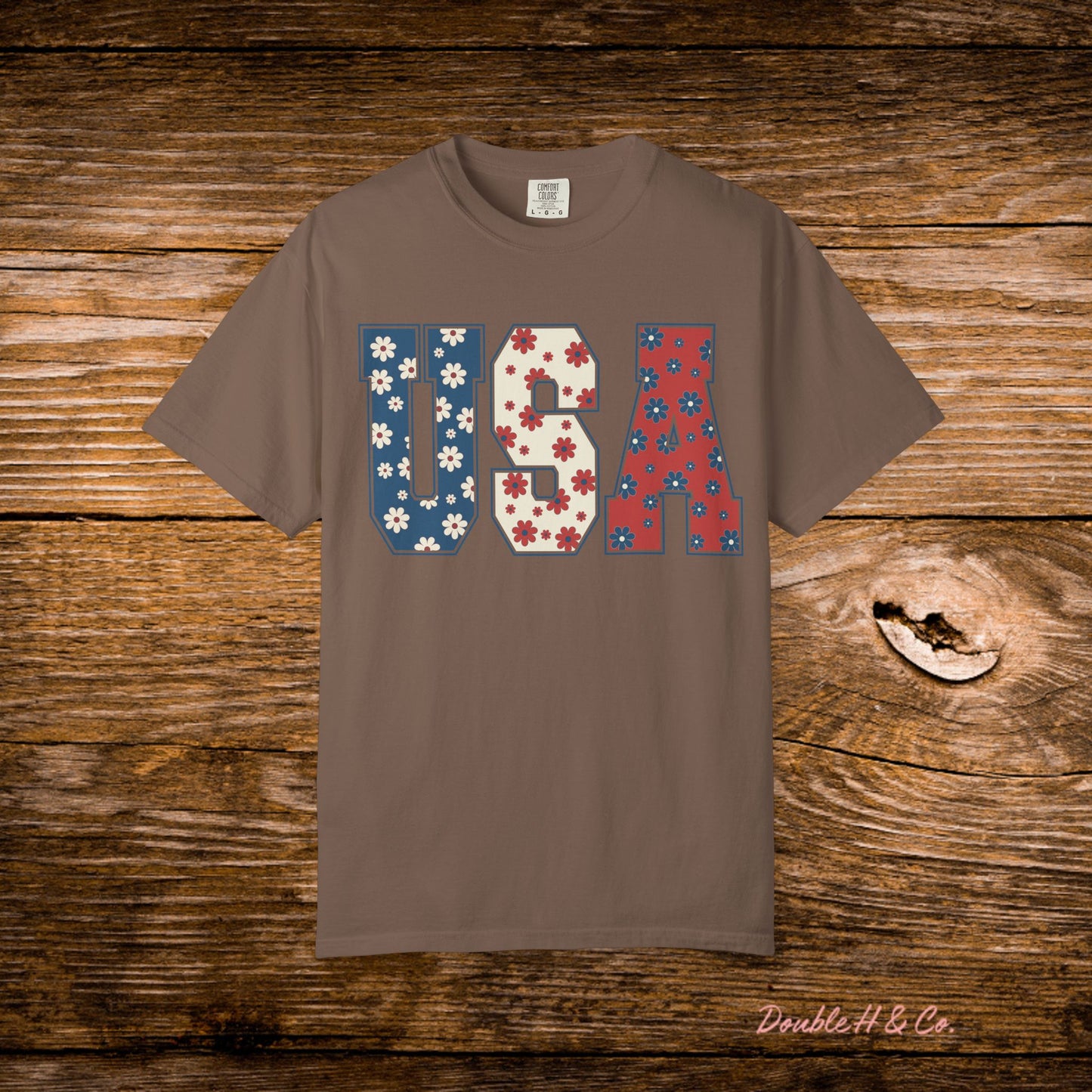 USA Floral Graphic Tee