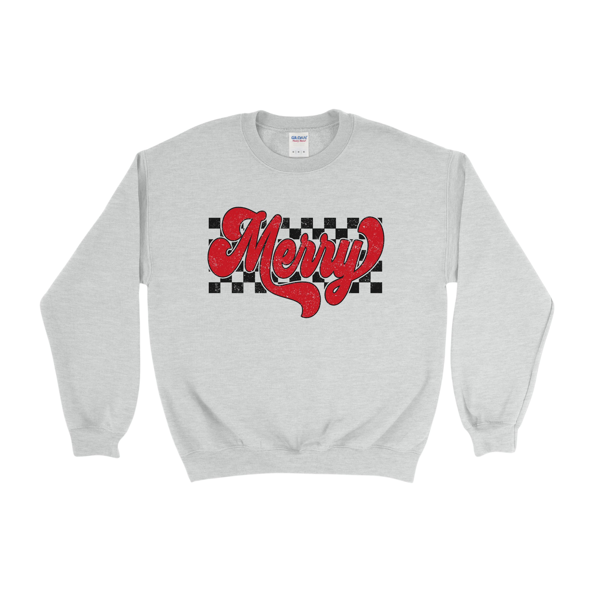 Red Checkered Merry Crewneck
