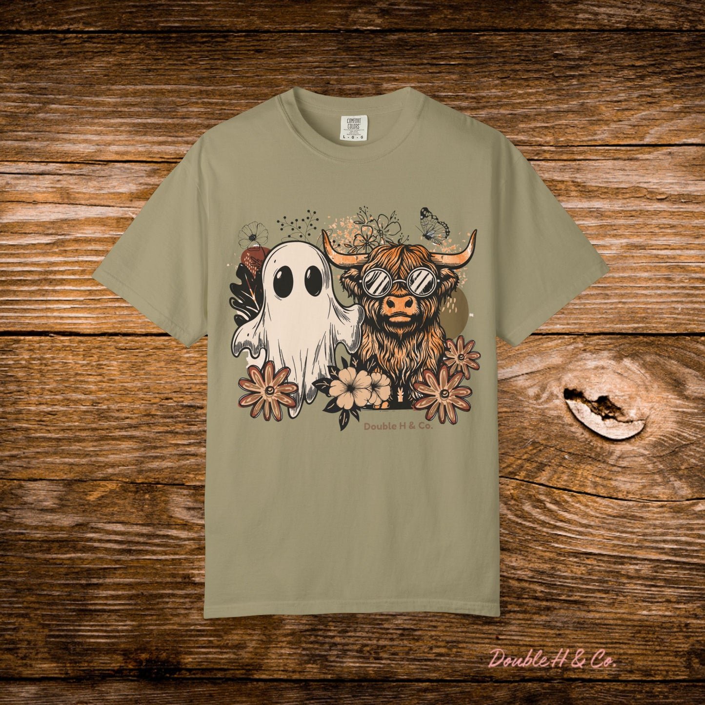 Floral Cow & Ghost Tee