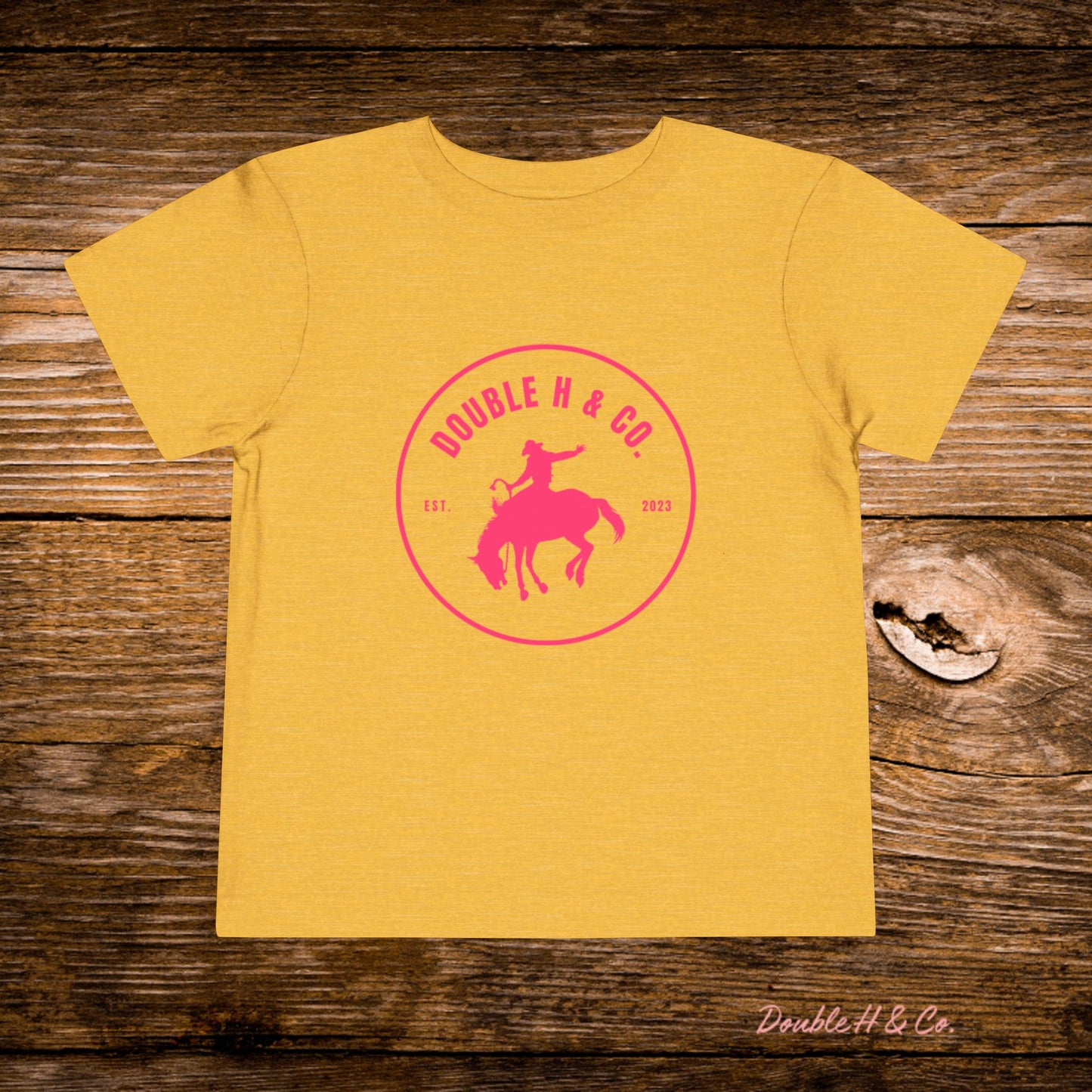 Hot Pink Double H & Co. Toddler Tee
