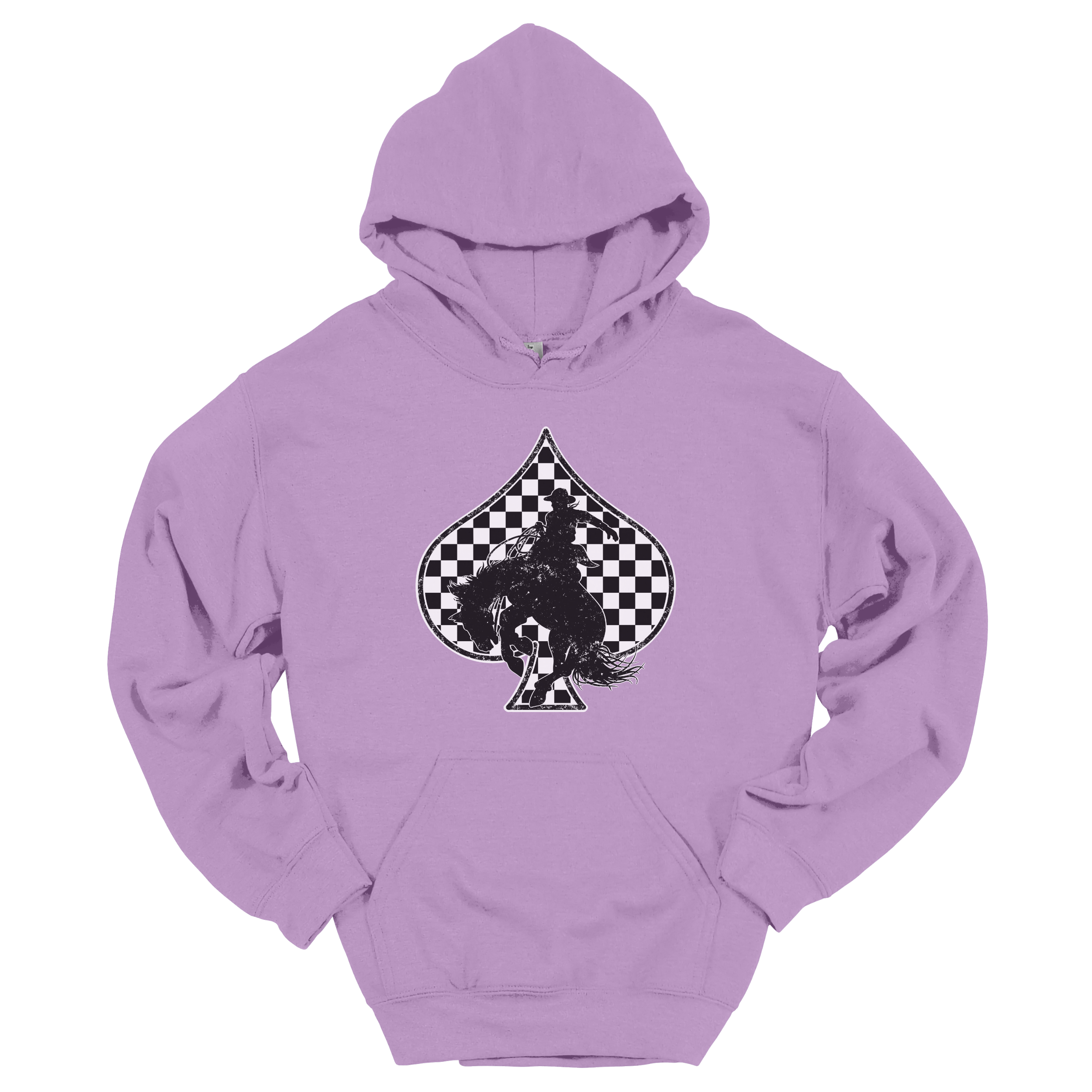 Checkered Bucking Horse Spade Hoodie