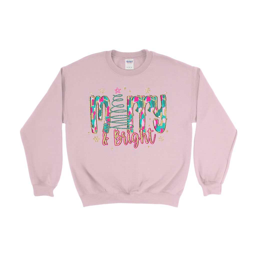 Paint Glitter Merry & Bright Crewneck