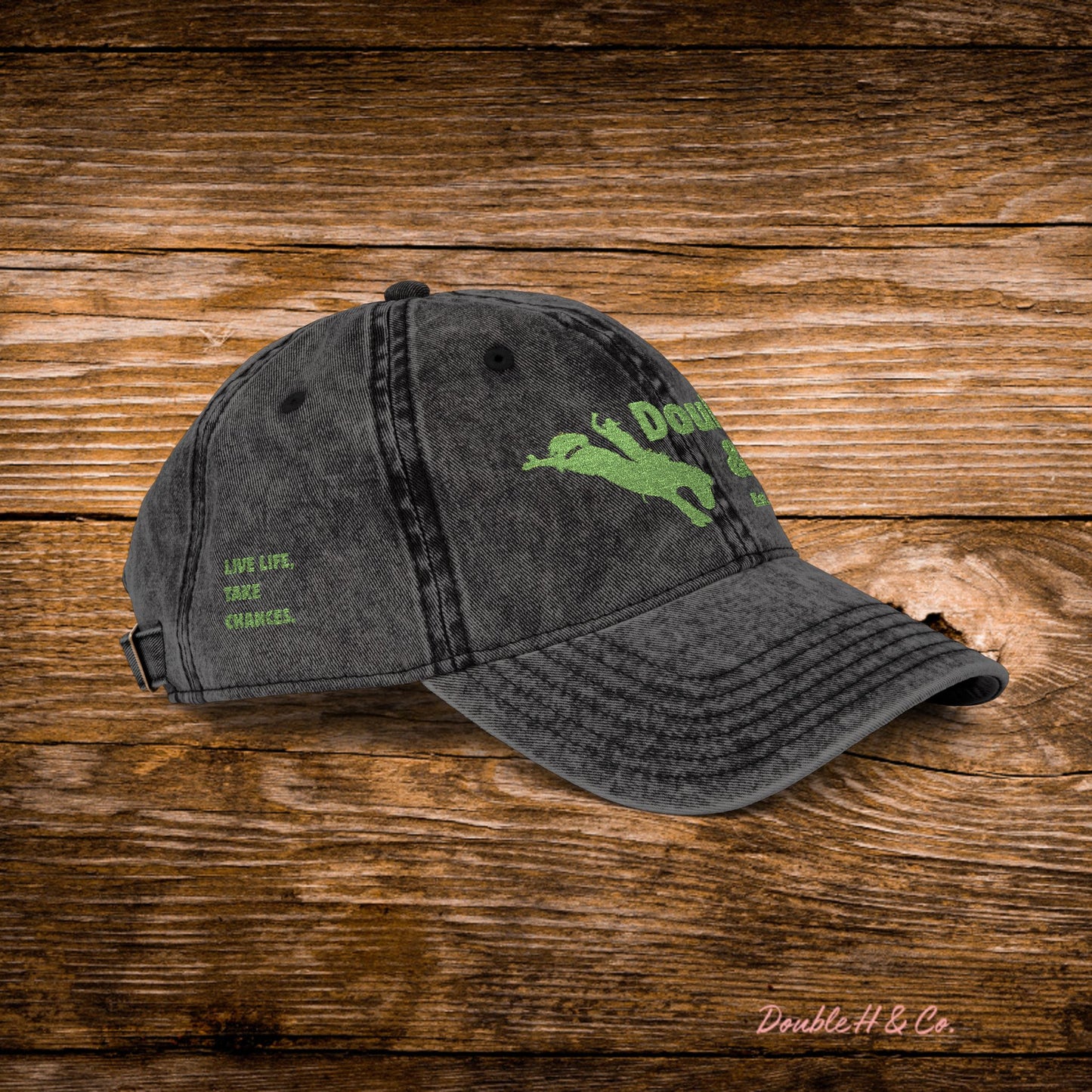 Vintage Embroidered Baseball Cap – Olive Logo